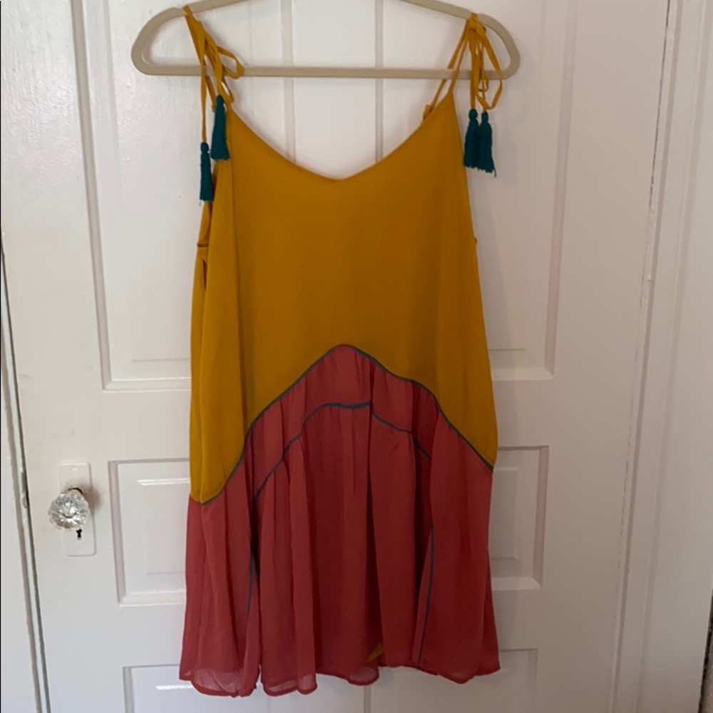 Mossimo Mustard/Pink shitft dress
